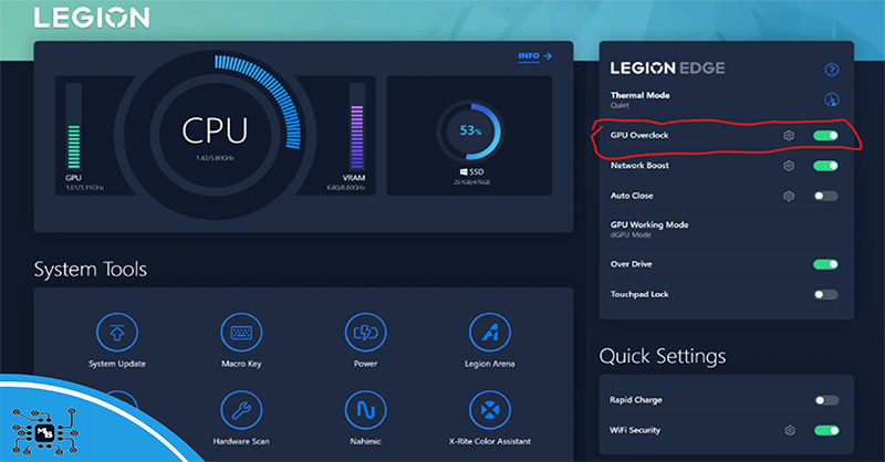 تنظیمات Overclocking