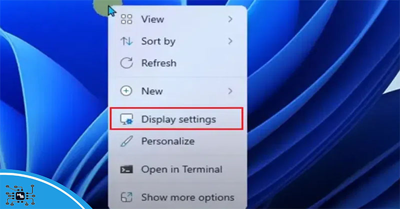 تنظیمات display settings لپ تاپ دل