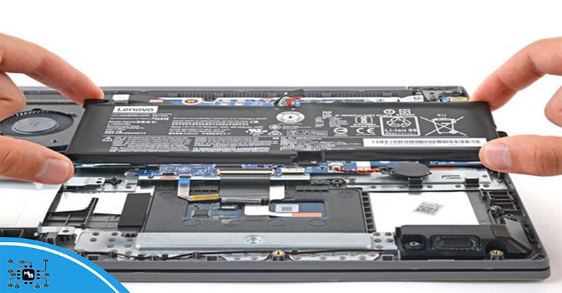 جدا کردن باتری لپ تاپ لنوو برای تعمیر