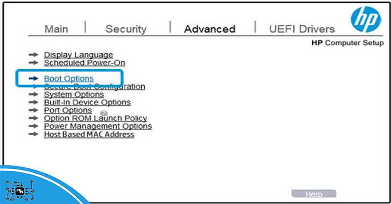تنظیمات بوت در بایوس HP